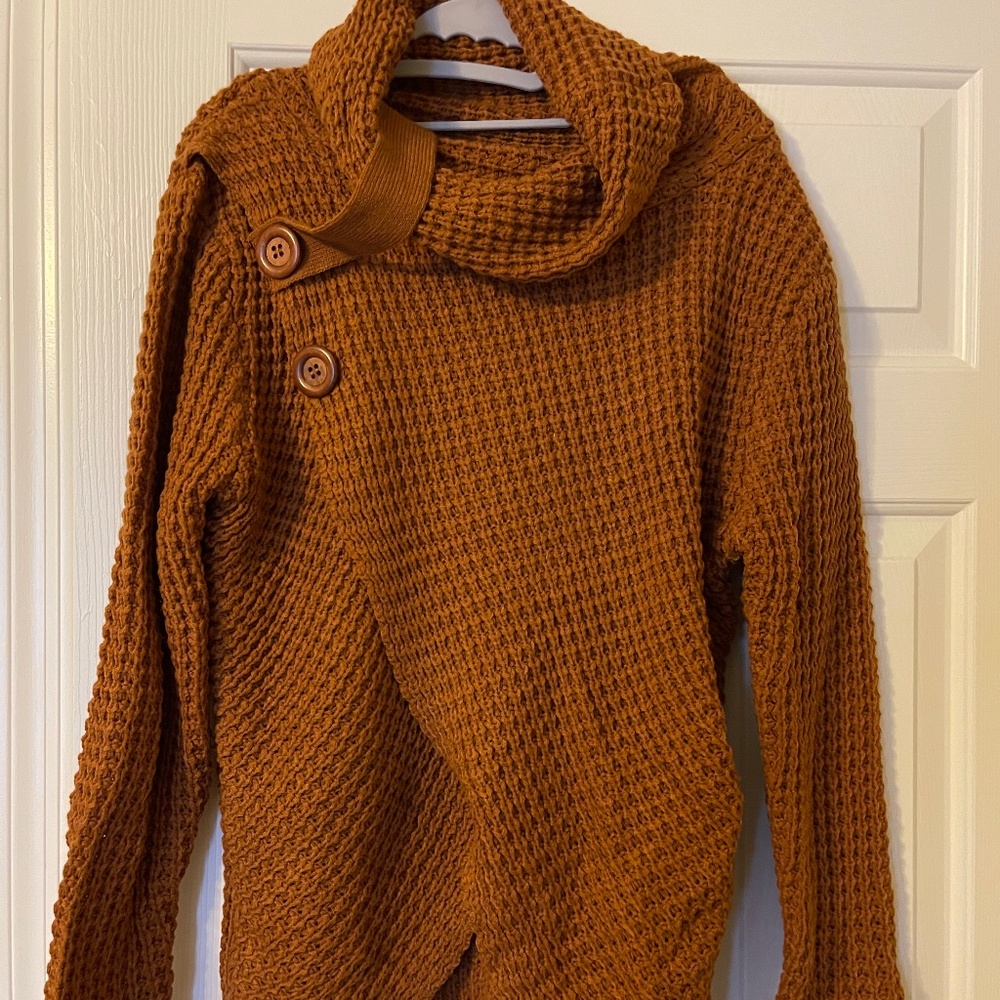 NWT Zenana Cowl Pullover Sweater Size S - Almond